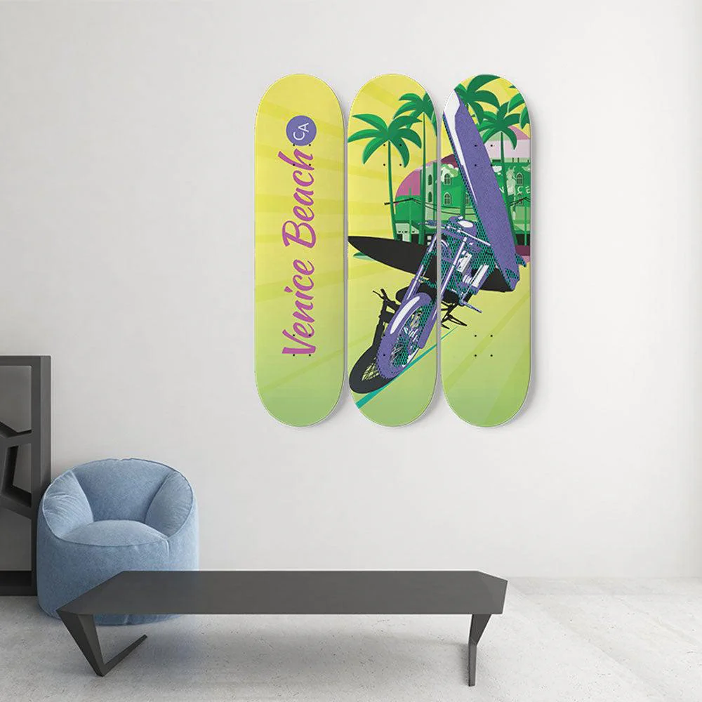 Venice Beach, Hotel, Motorcycle and Surf | Skateboard Wall Art, Mural & Skate Deck Art | Home Decor | Wall Decor - Image 2