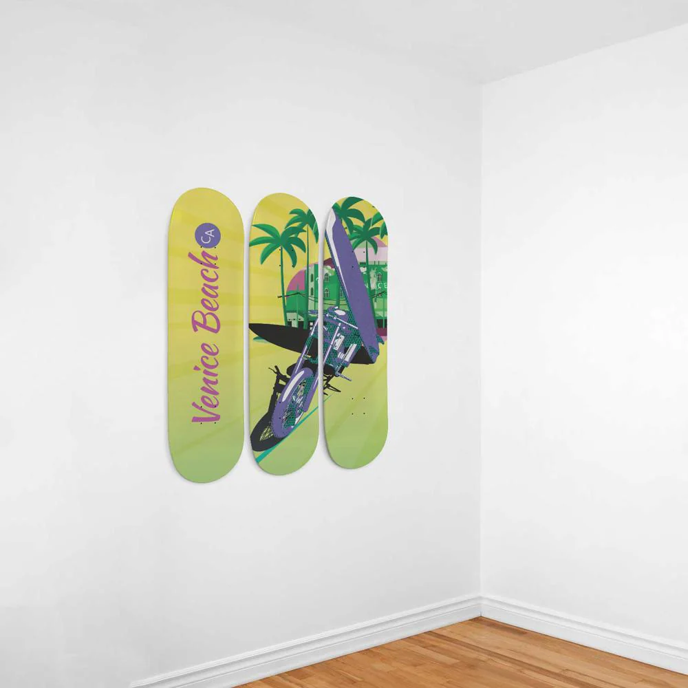 Venice Beach, Hotel, Motorcycle and Surf | Skateboard Wall Art, Mural & Skate Deck Art | Home Decor | Wall Decor - Image 3