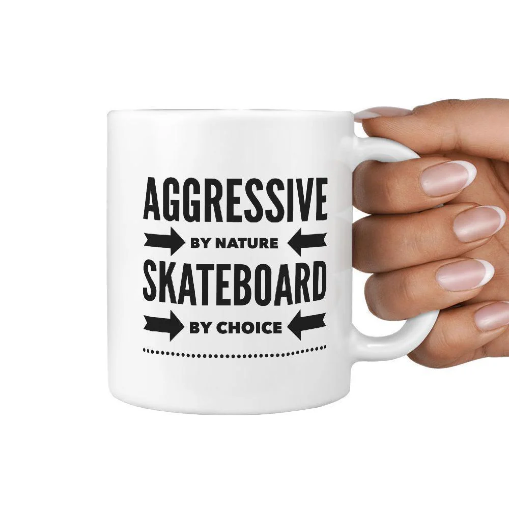Aggressive by Nature Skateboard by Choice Mug - Image 3