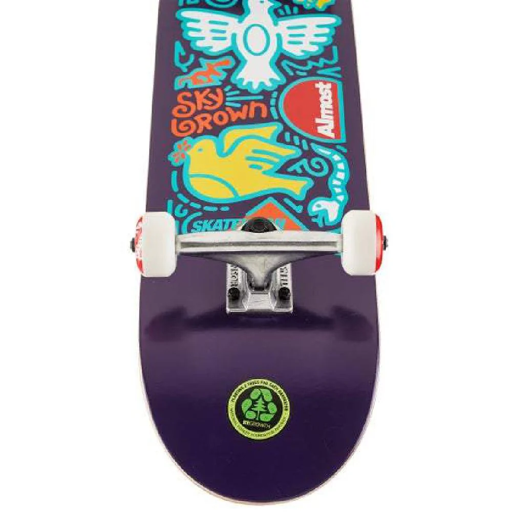 Almost Sky Skateistan Doodle Purple 7.875" Skateboard - Image 5