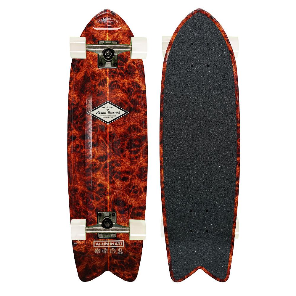 Aluminati Burl Wood Fishtail 28 inch Cruiser Complete - Image 2