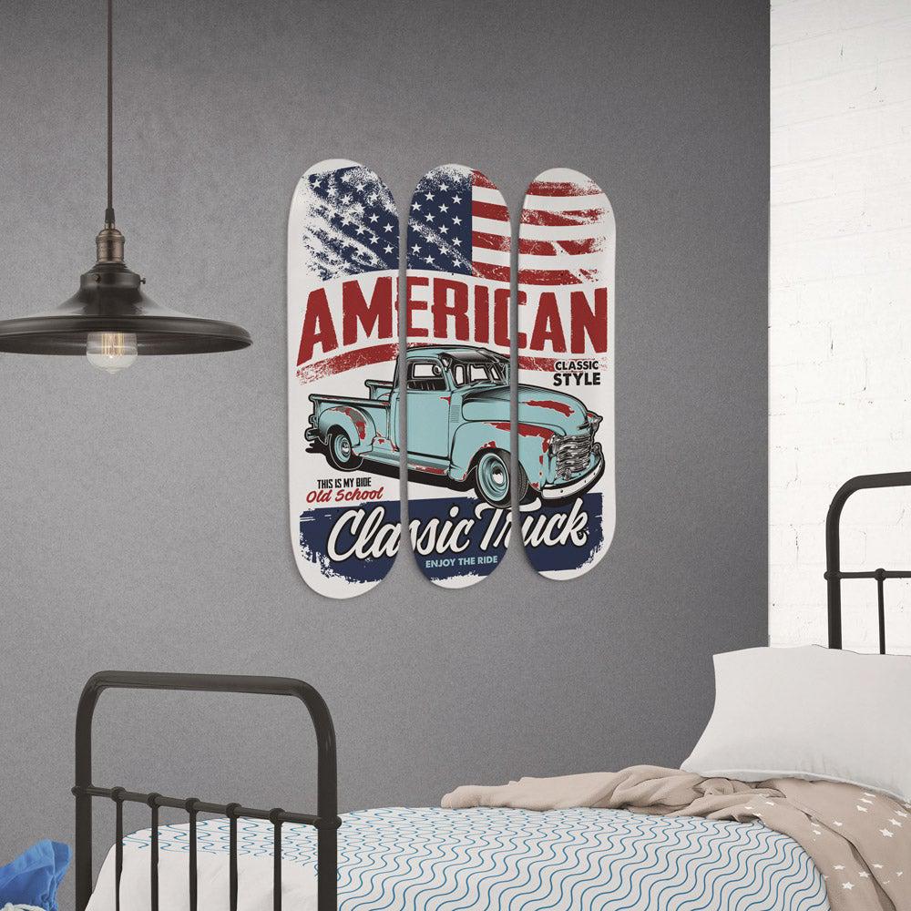 Old-school Style American Classic Truck | Skateboard Wall Art, Mural & Skate Deck Art | Home Decor | Wall Decor - Image 2