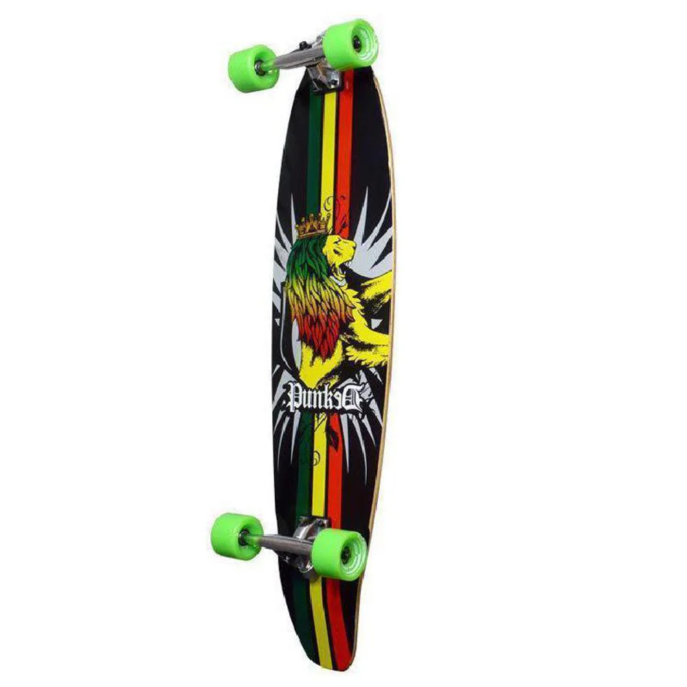 Best 40" Rasta Kicktail Longboard 40" from Punked Complete - Image 3