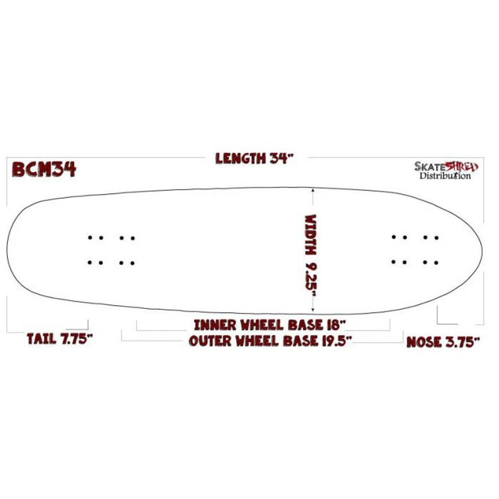 Blank Kicktail 34" Can Maple Freeride Longboard Deck - Image 7
