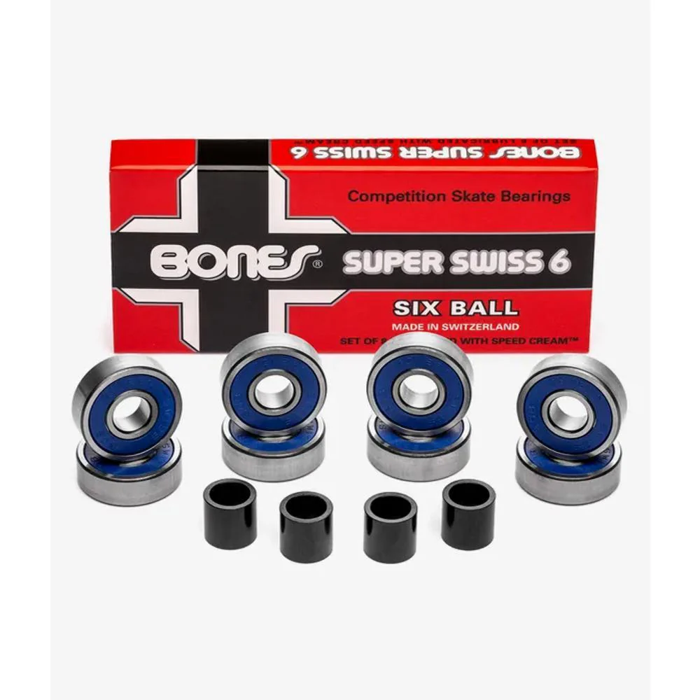 Bones Super Swiss 6 Ball Skateboard Longboard Bearings - Image 5