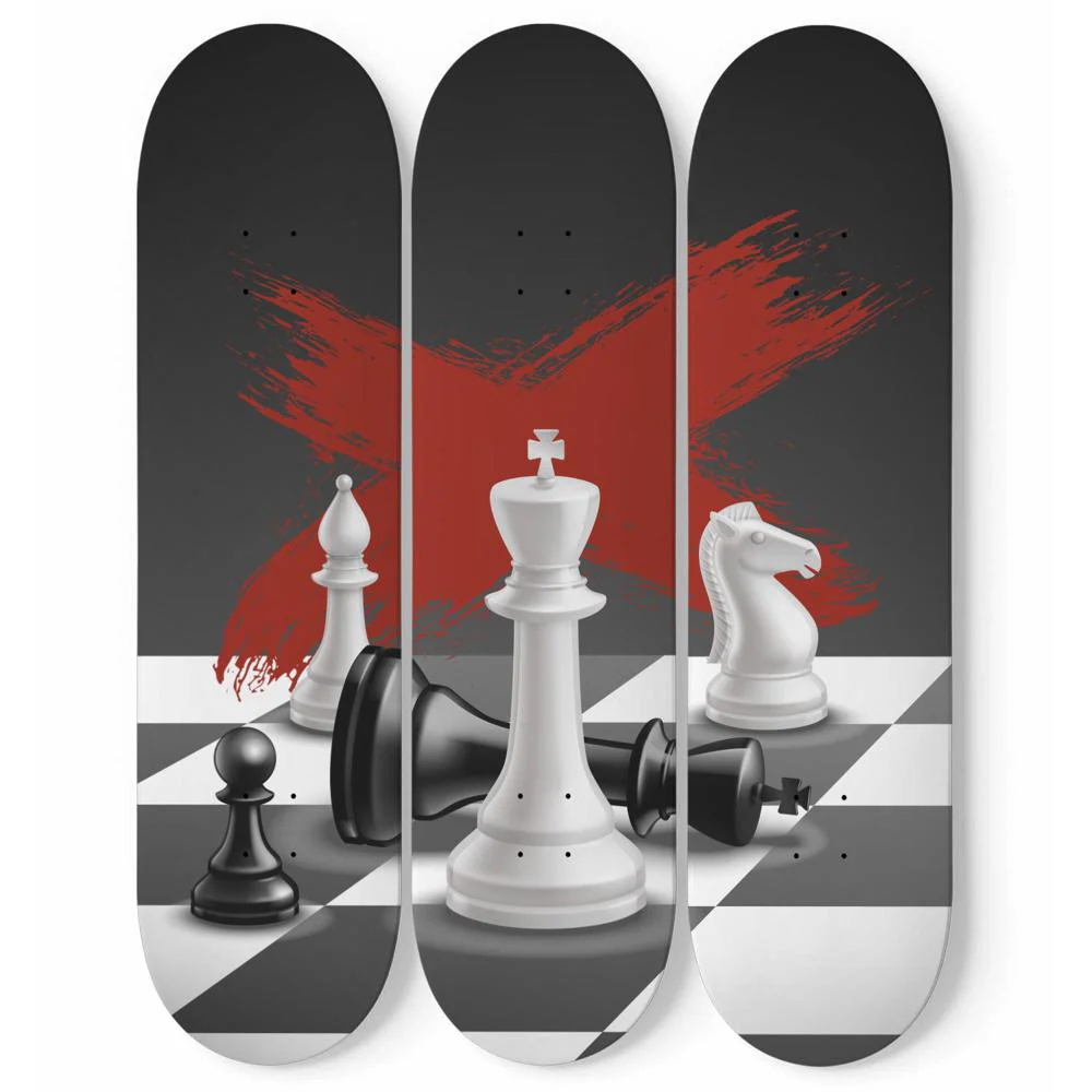 Chess Pieces Skateboard Wall Art - Image 2