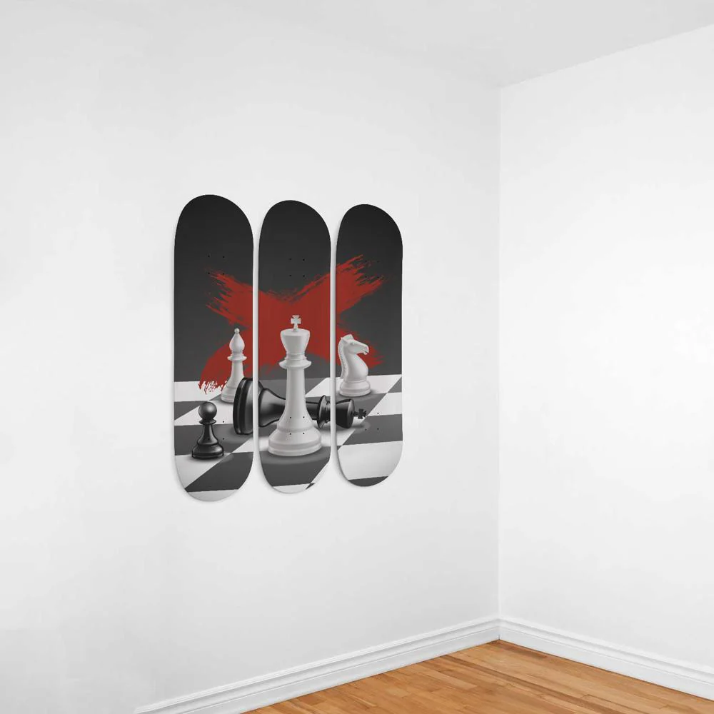 Chess Pieces Skateboard Wall Art - Image 3