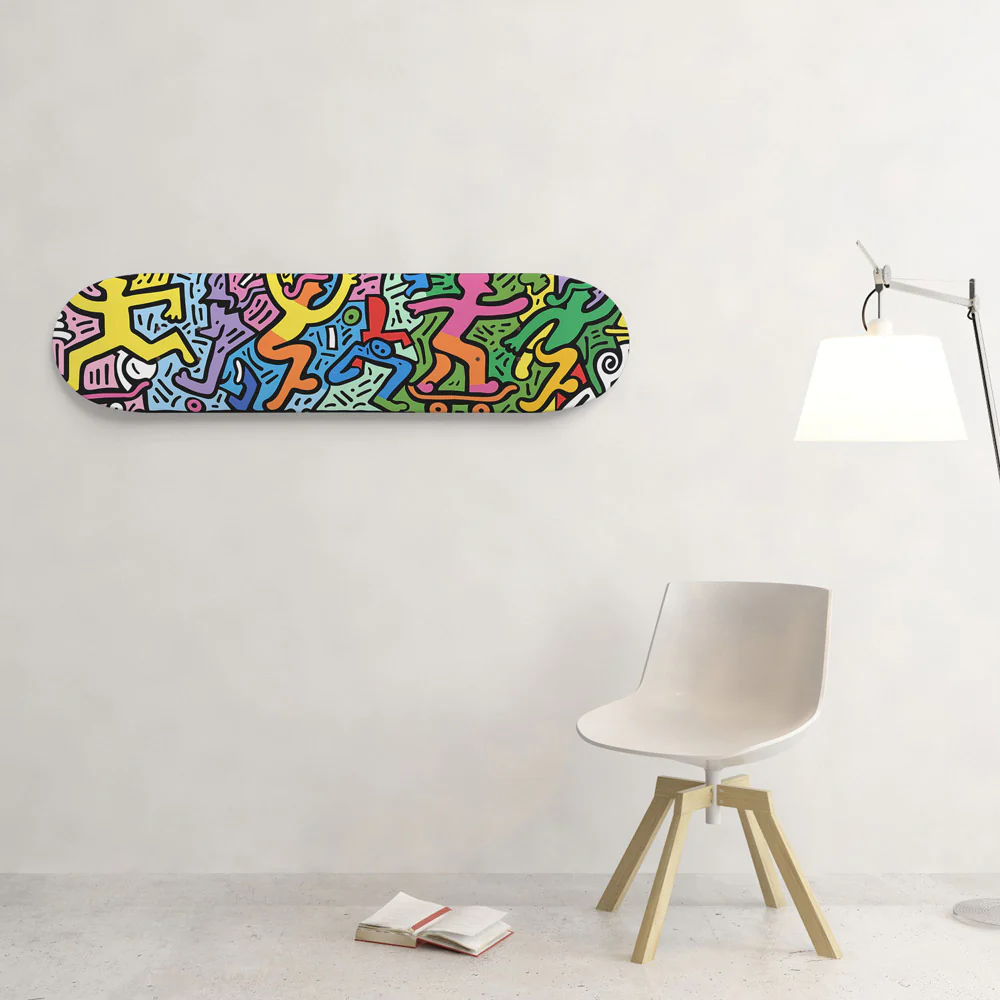 Dancing Joyful Skateboarders 8.25" Skateboard or Wall Artd - Image 4