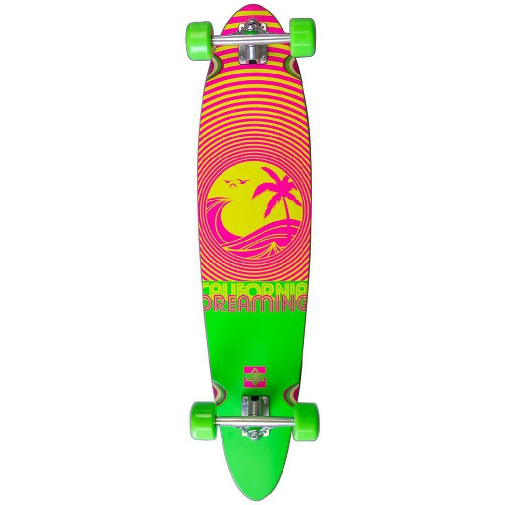 Dusters California Dreaming Neon Green 40" Pintail Longboard - Image 2