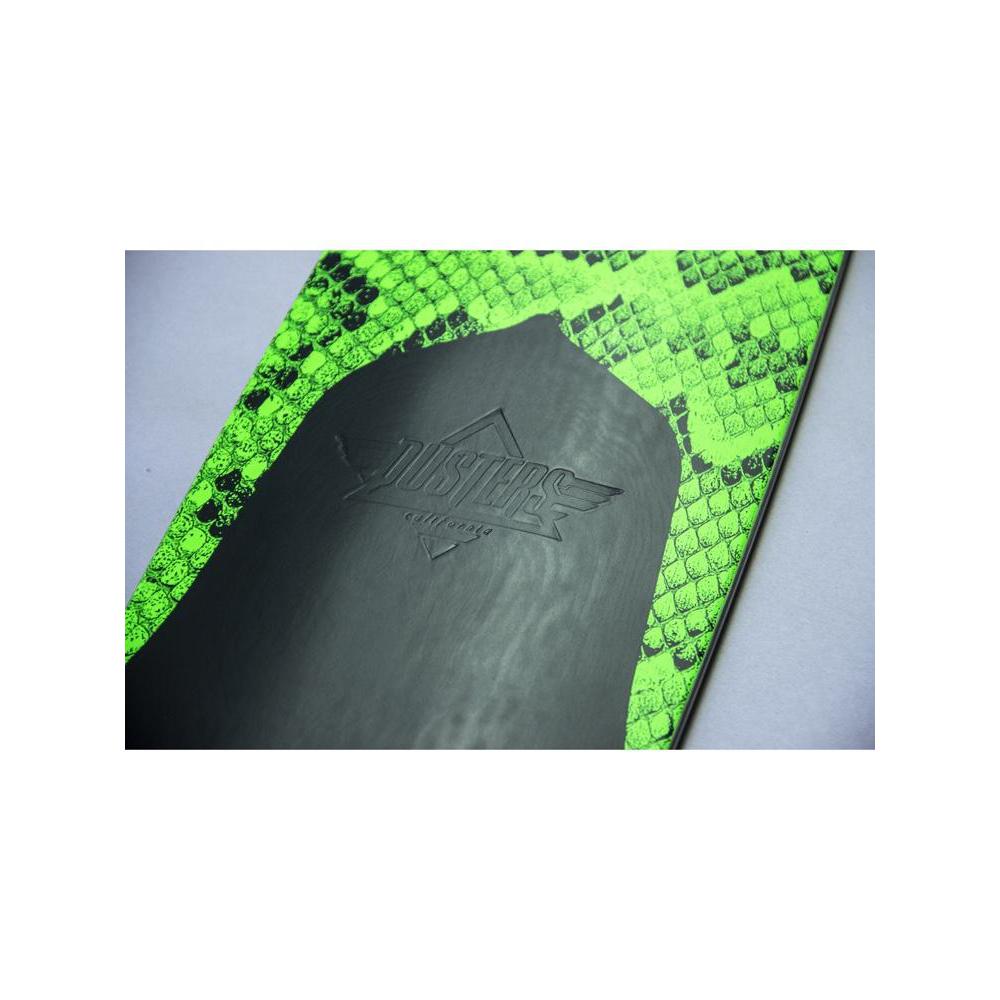 Dusters Snakeskin 38" Neon Green Drop Through Longboard - Image 3