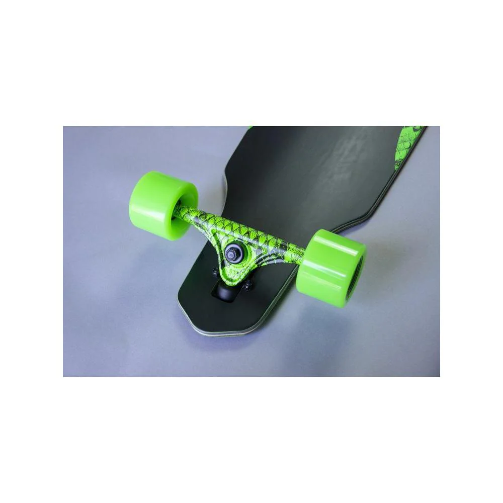 Dusters Snakeskin 38" Neon Green Drop Through Longboard - Image 4