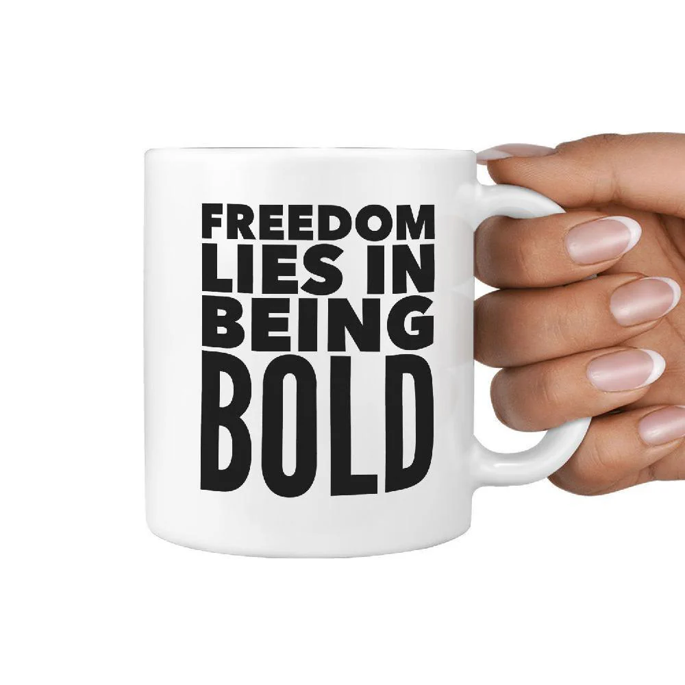 Freedom Lies in Being Bold Skateboard Coffee Mug - Image 3