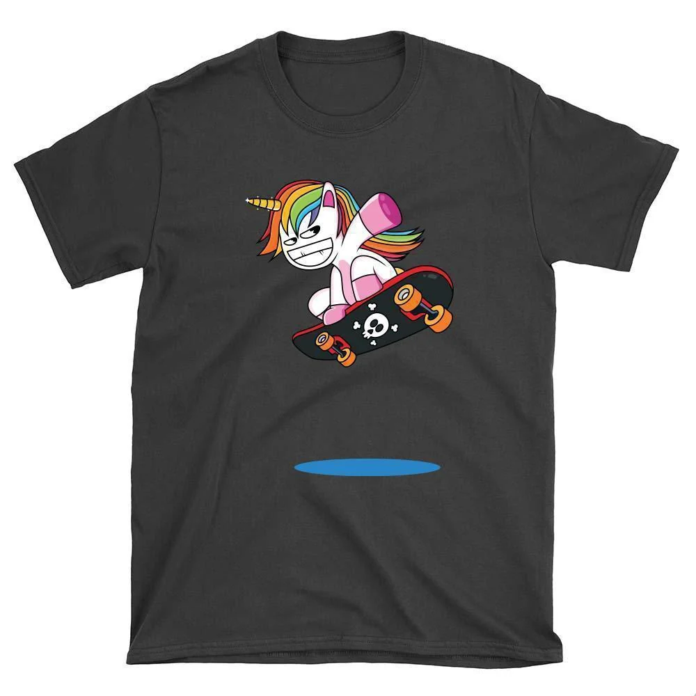 Funny Unicorn Skateboard T-Shirt - Image 2