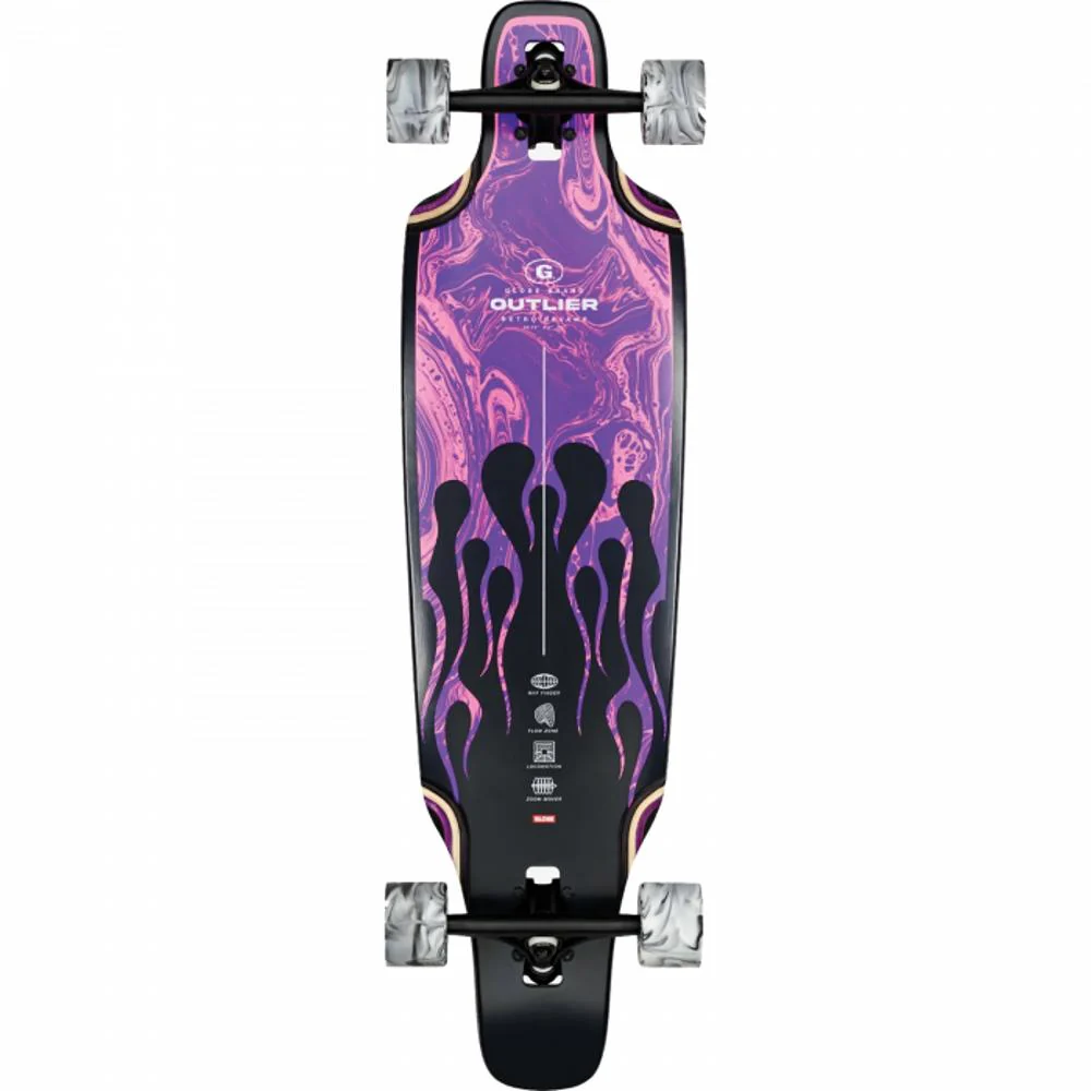 Globe Outlier Purple Flames 36" Drop Through Longboard