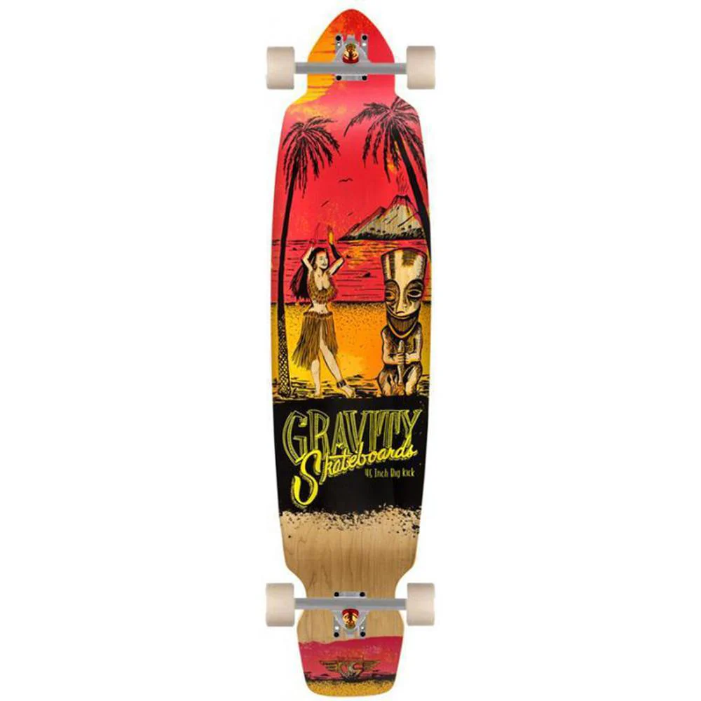 Gravity Big Kick 45" Tequila Sunrise Orange Red Longboard Complete - Image 3