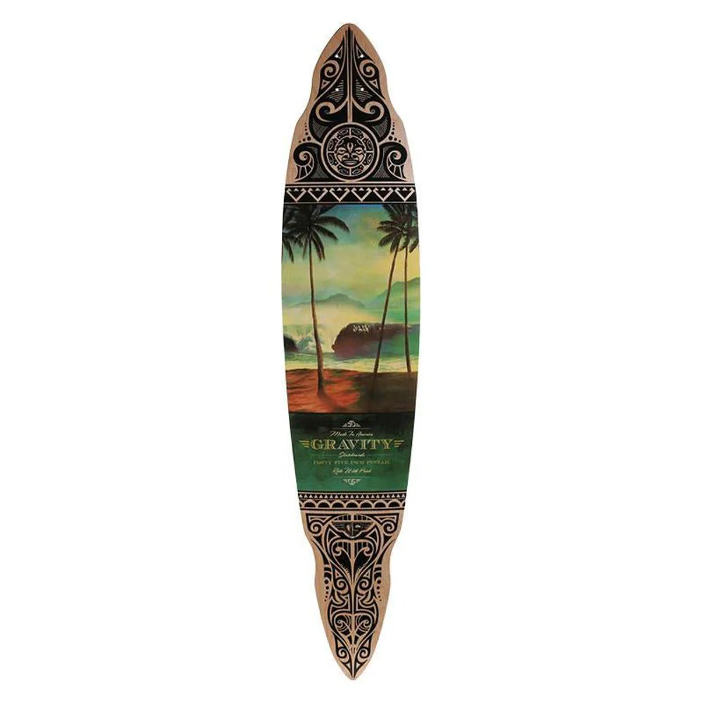 Gravity Tres Palmas 45" Pintail Longboard - Deck - Image 2