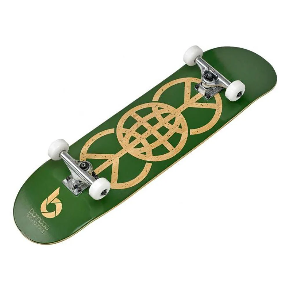Green World Peace Graphic Bamboo Skateboard - Image 4