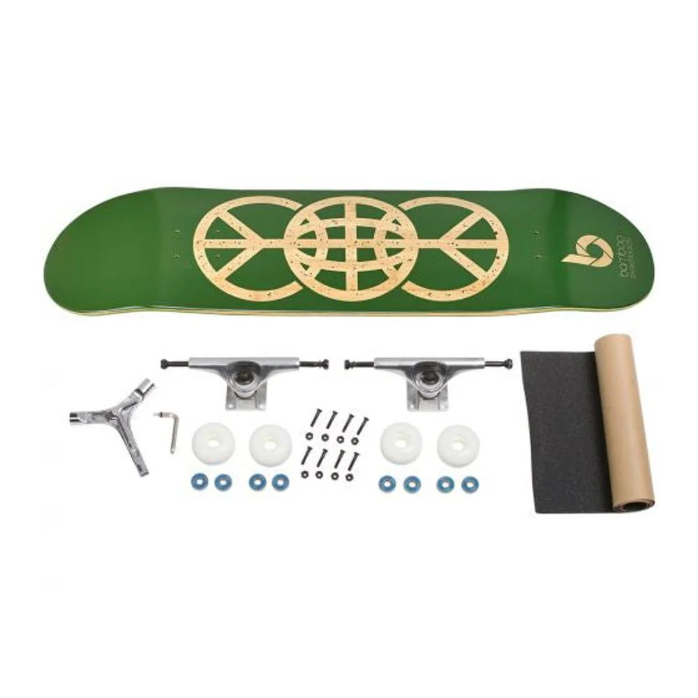 Green World Peace Graphic Bamboo Skateboard - Image 5