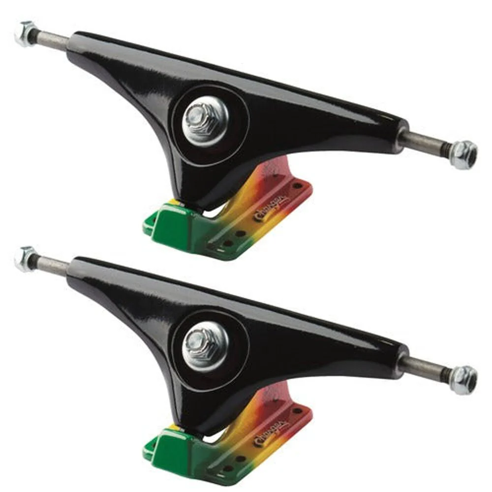 Gullwing Charger 10.0" Black/Rasta Longboard Trucks | Set of 2 - Image 4