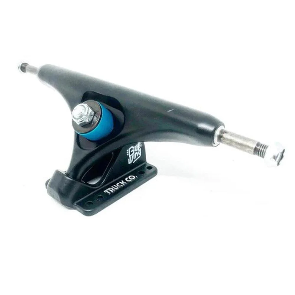 Gullwing Reverse 10.0/47° Black/Black W/Blue Bush Longboard Trucks | Set of 2 - Image 3