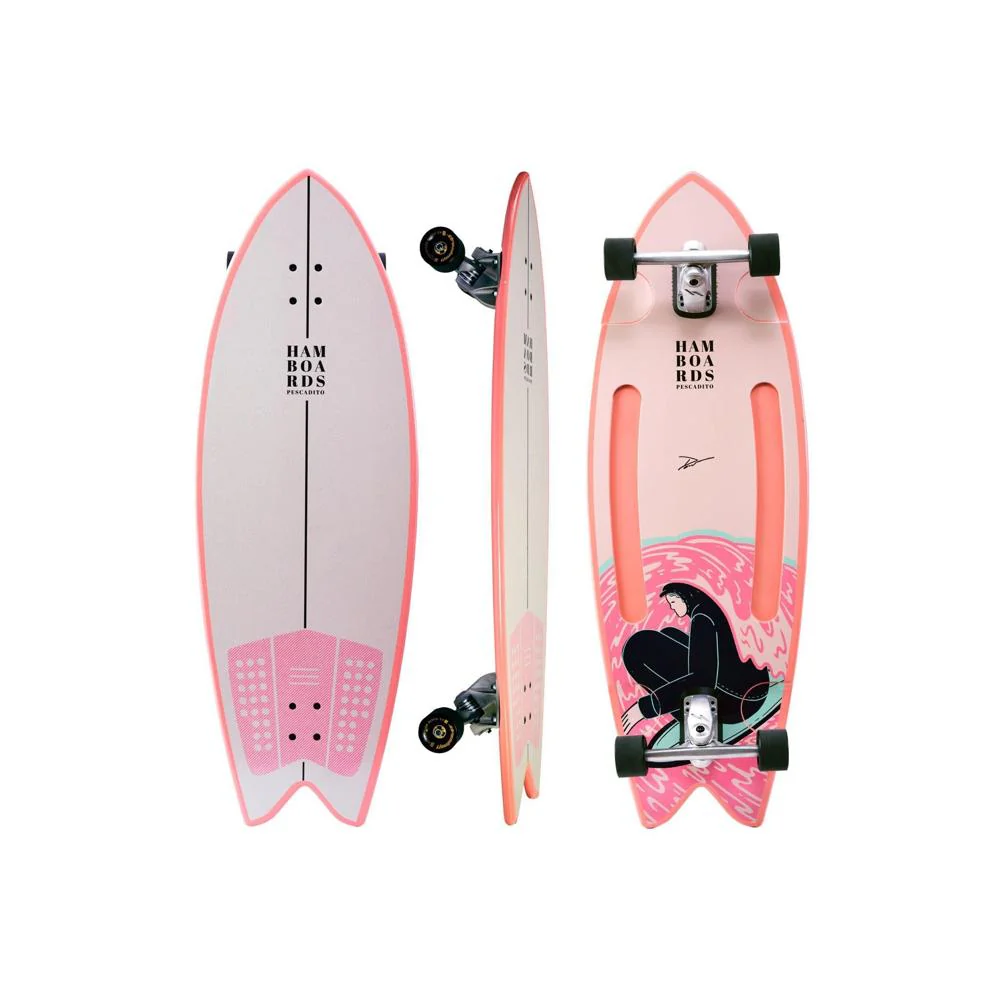 Hamboards Pescadito 43" Swallow Tail Surfskate Longboard - Image 4