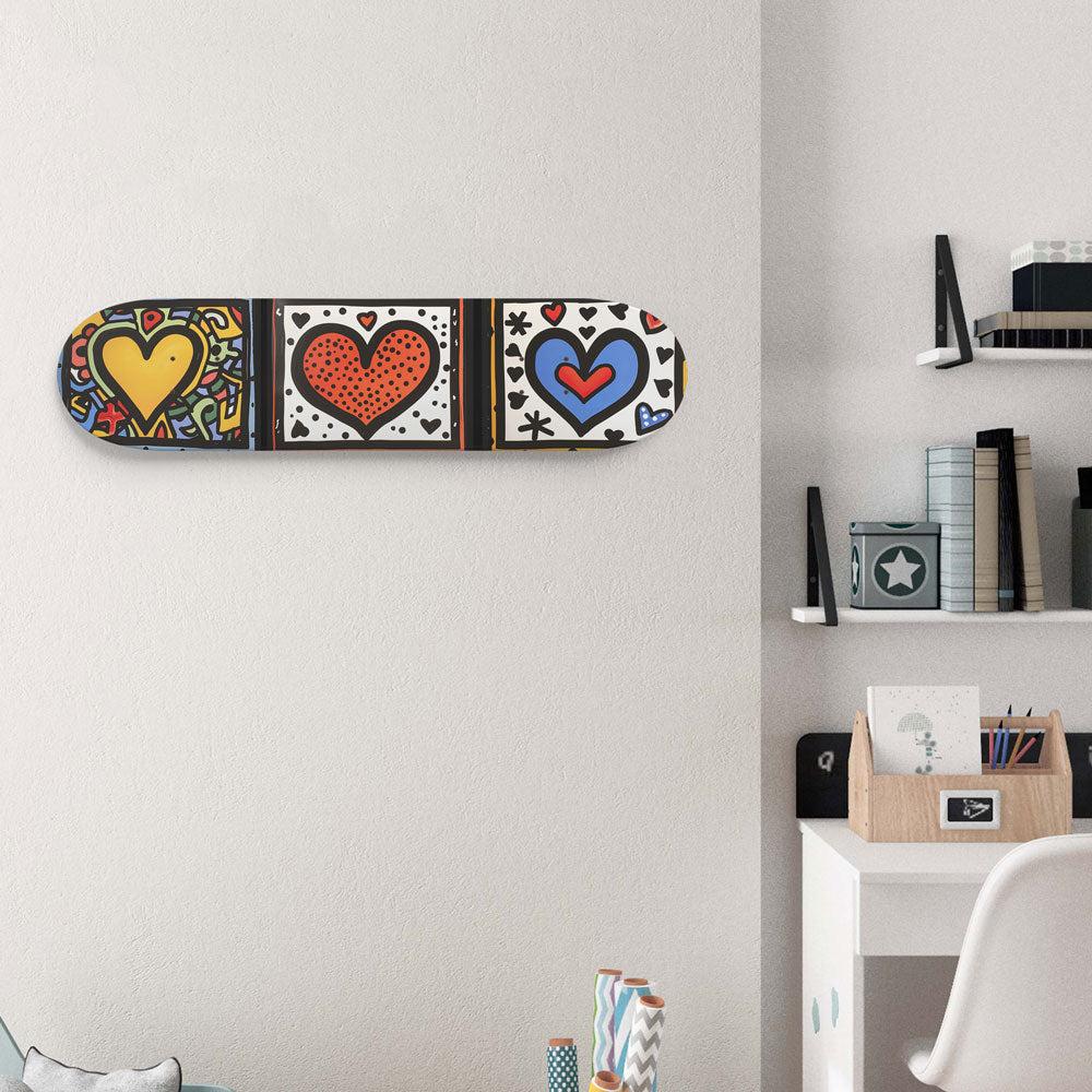 3 Beautiful Hearts Wall Art or 8.25" Skateboard - Image 2