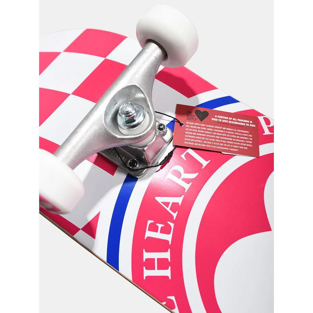 Heart Supply Insignia Check in Pink 7.75" Skateboard - Image 5