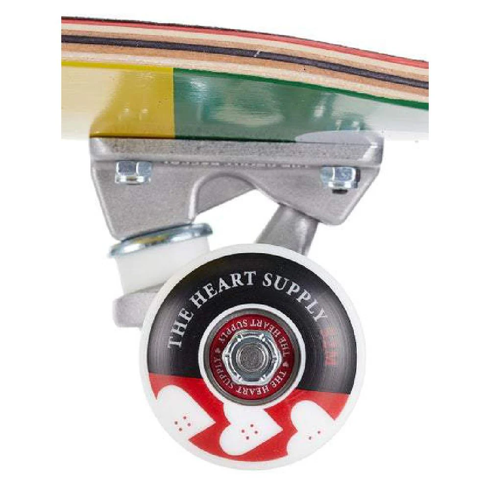Heart Supply Quad Logo Red/Gold/Green 8.25" Skateboard - Image 4