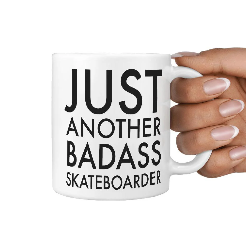 Just another Badass Skateboarder B Funny Mug - Image 3