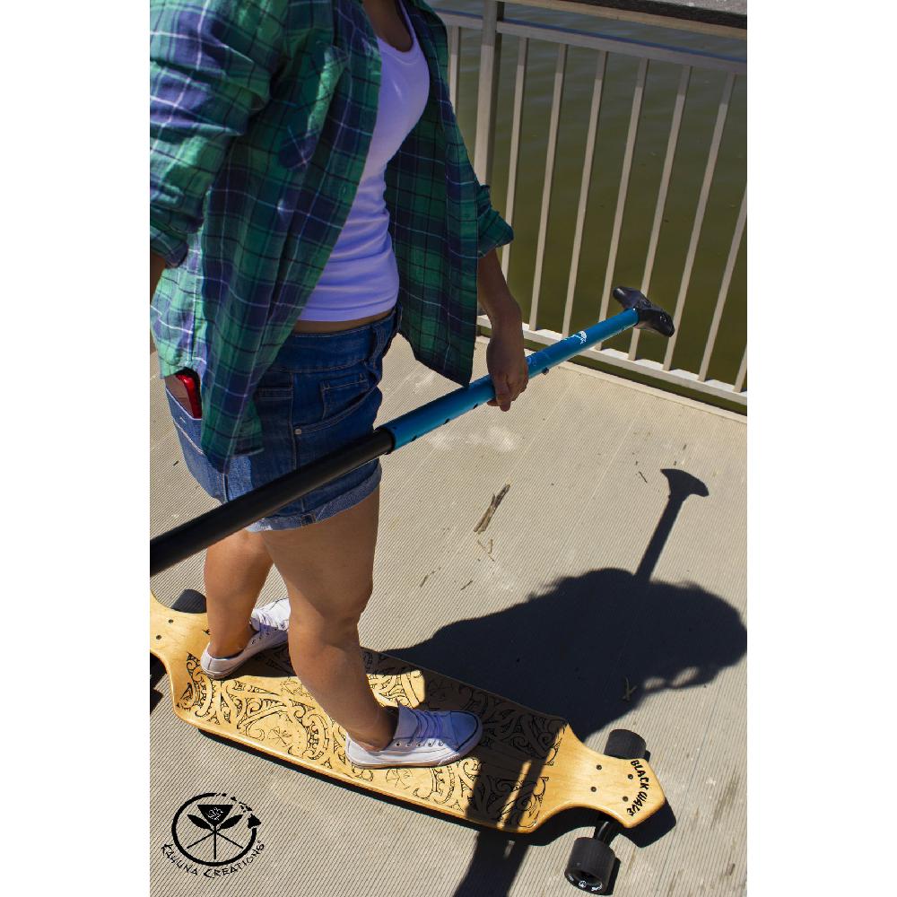 Kahuna Creations 42" Black Wave -Natural- Drop Down Longboard - Image 7