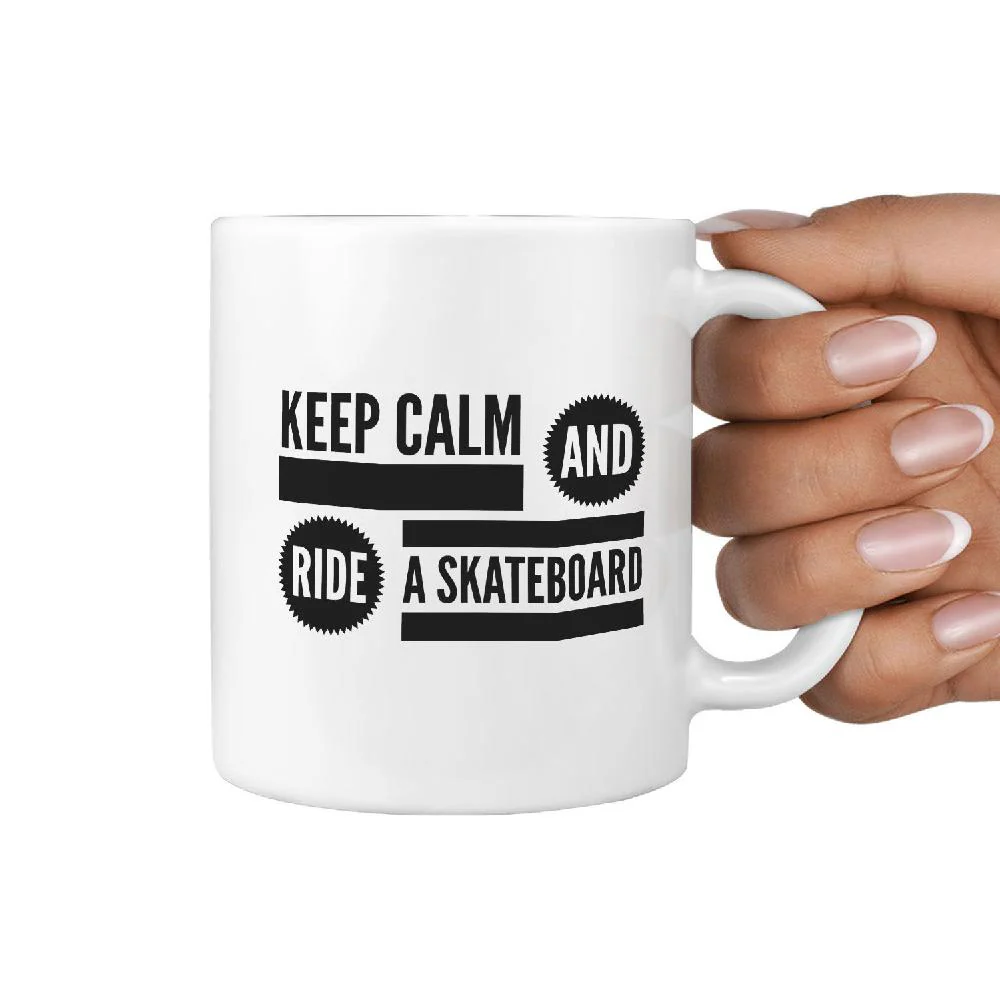 Keep Calm and Ride a Skateboard - Coffee Mug Gift Idea - Image 3