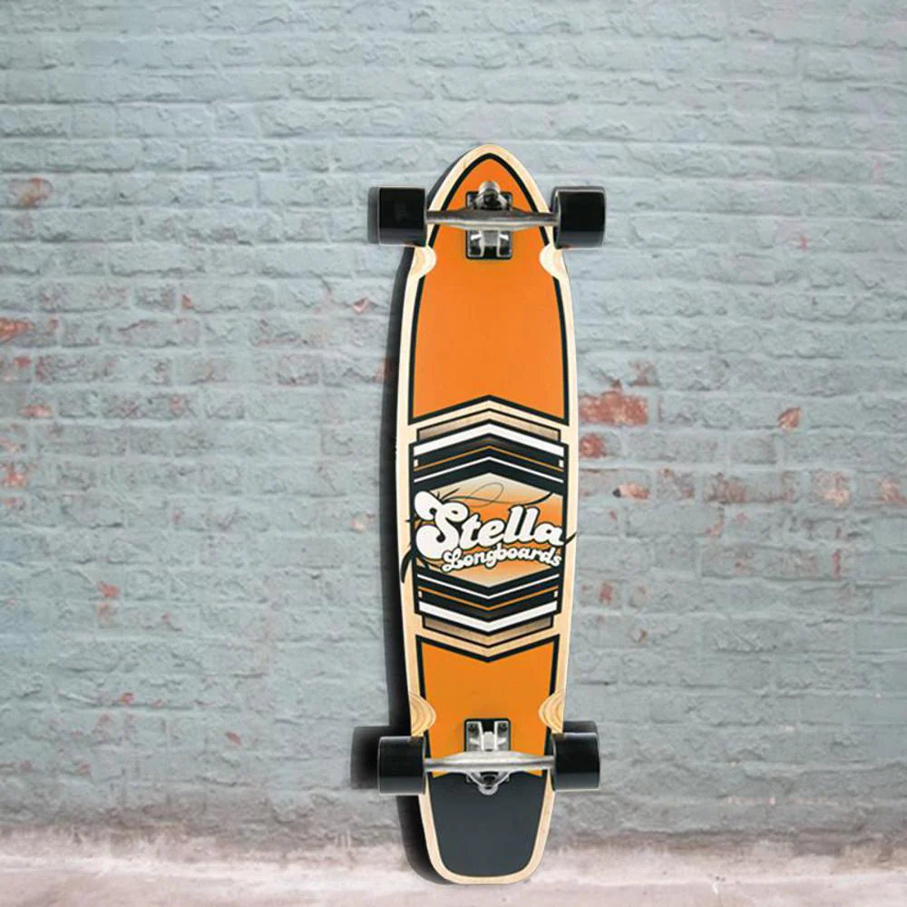 Kicktail Longboard Stella Shield Orange 38" Complete