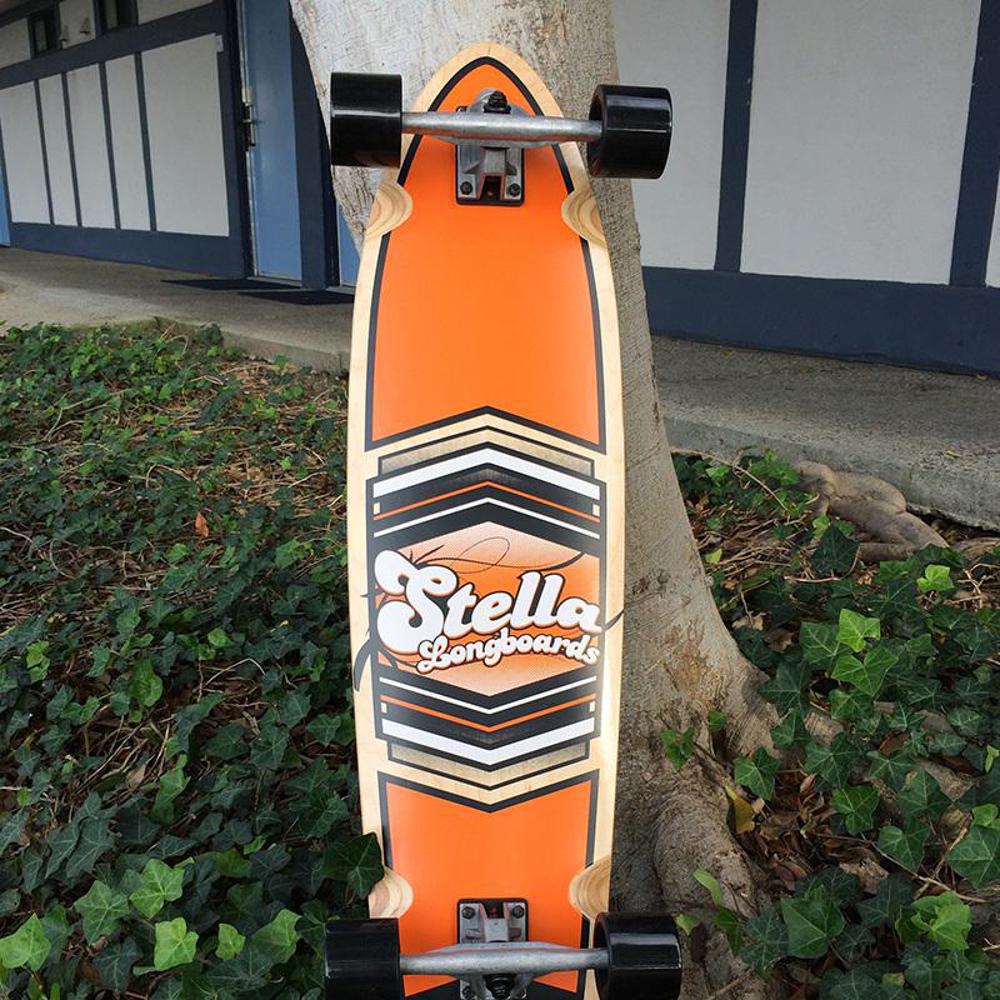 Kicktail Longboard Stella Shield Orange 38" Complete - Image 3
