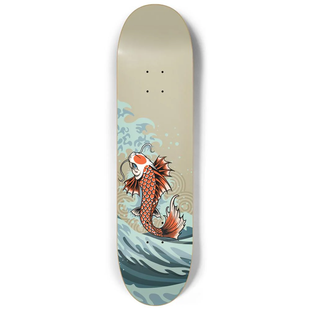 Koi on Wave Japanese Skateboard Wall Art - Image 5