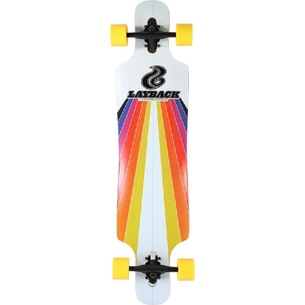 Layback Sunstripe White 40 inch Drop Through Longboard