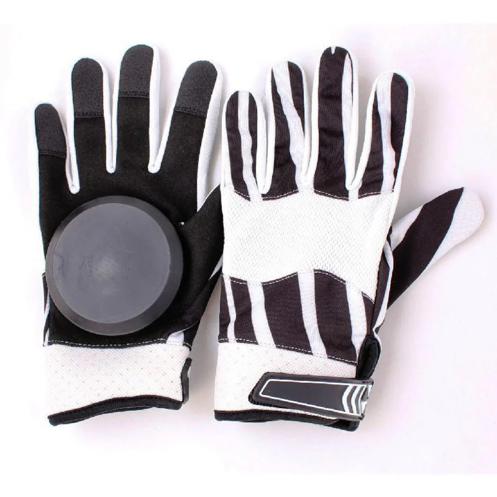 Longboard Downhill Sliding Gloves - Black White - Image 2