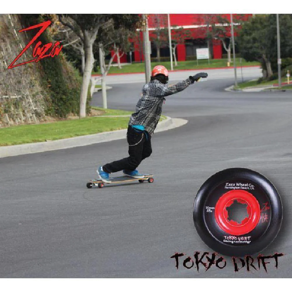 Longboard Sliding Wheels Zaza Black Tokyo Drift 70mm 83a - Image 2