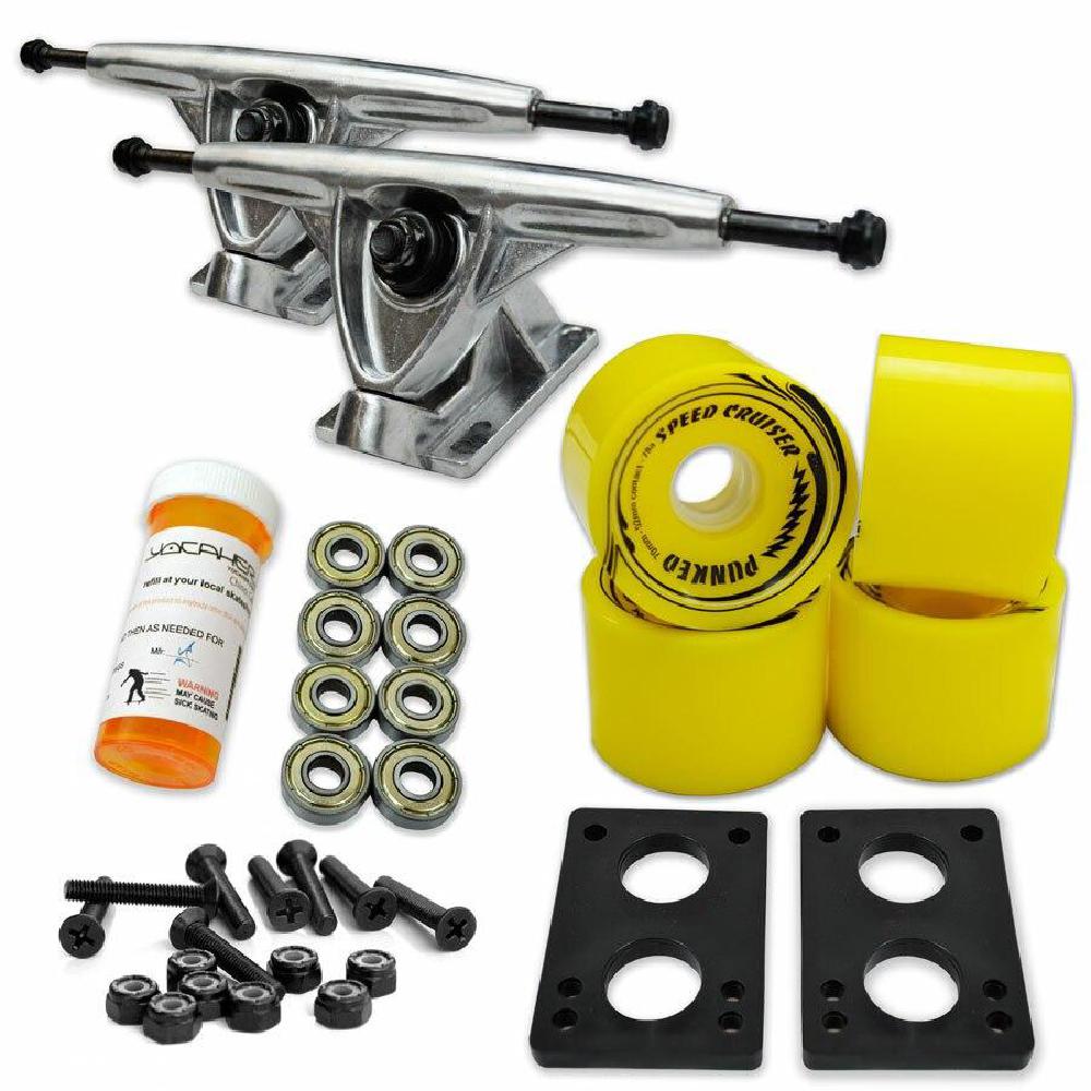 Longboard Starter Combo Kit - with 70mm Wheels - Chrome Trucks - Image 6