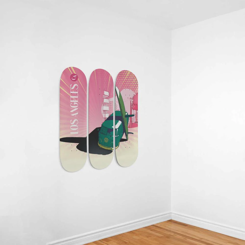 Los Angeles Retro, Surf, and Hippie Van | Skateboard Wall Art, Mural & Skate Deck Art | Home Decor | Wall Decor - Image 3