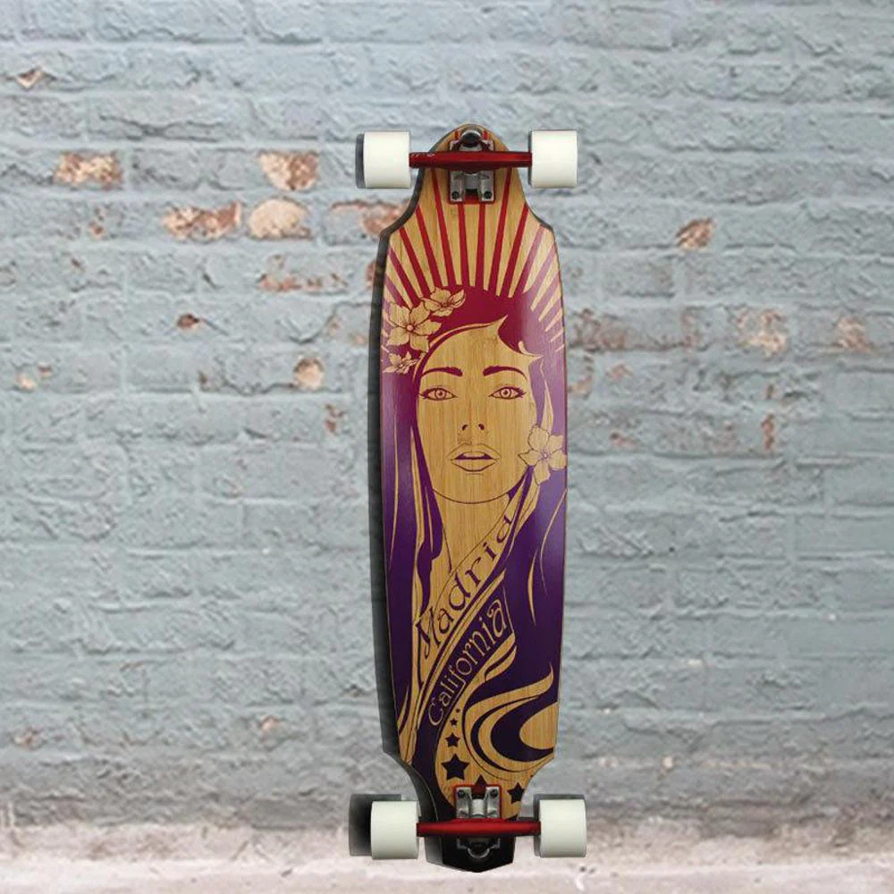 Madrid Girl Bamboo Carving 38" Longboard