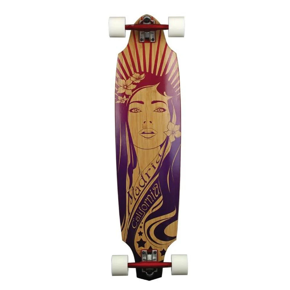 Madrid Girl Bamboo Carving 38" Longboard - Image 2