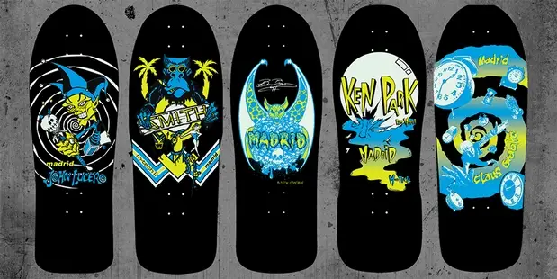Madrid Retro Beau Brown | Glow In The Dark Series | 30.75" Old School Longboard Deck - Image 3
