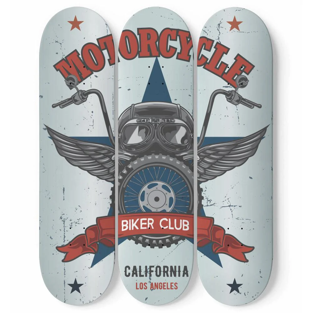 Motorcycle Biker Club Skateboard Wall Art - Image 2