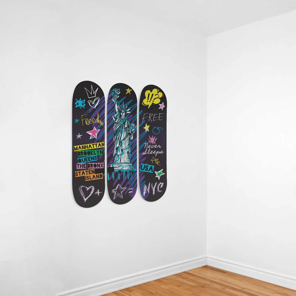 New York Sketch Skateboard Wall Art - Image 3