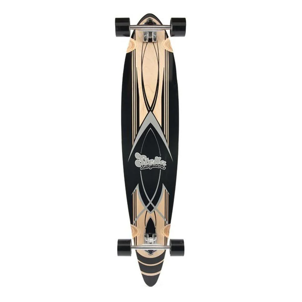 Pintail Longboard Pinstripe Black 46" -Stella Longboards - Complete - Image 2