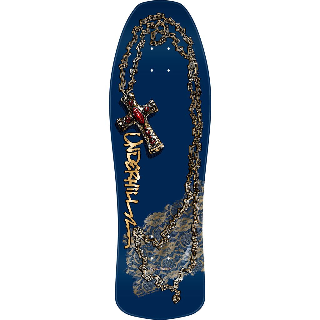Powell Peralta OG Ray Underhill Chain & Cross 10" Skateboard Deck - Navy/Gold Foil