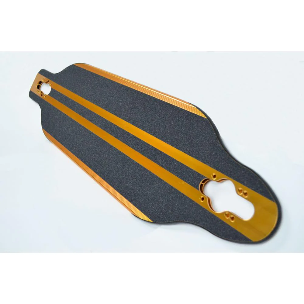 Punked Gold Aluminum Drop Through longboard Deck - Image 3
