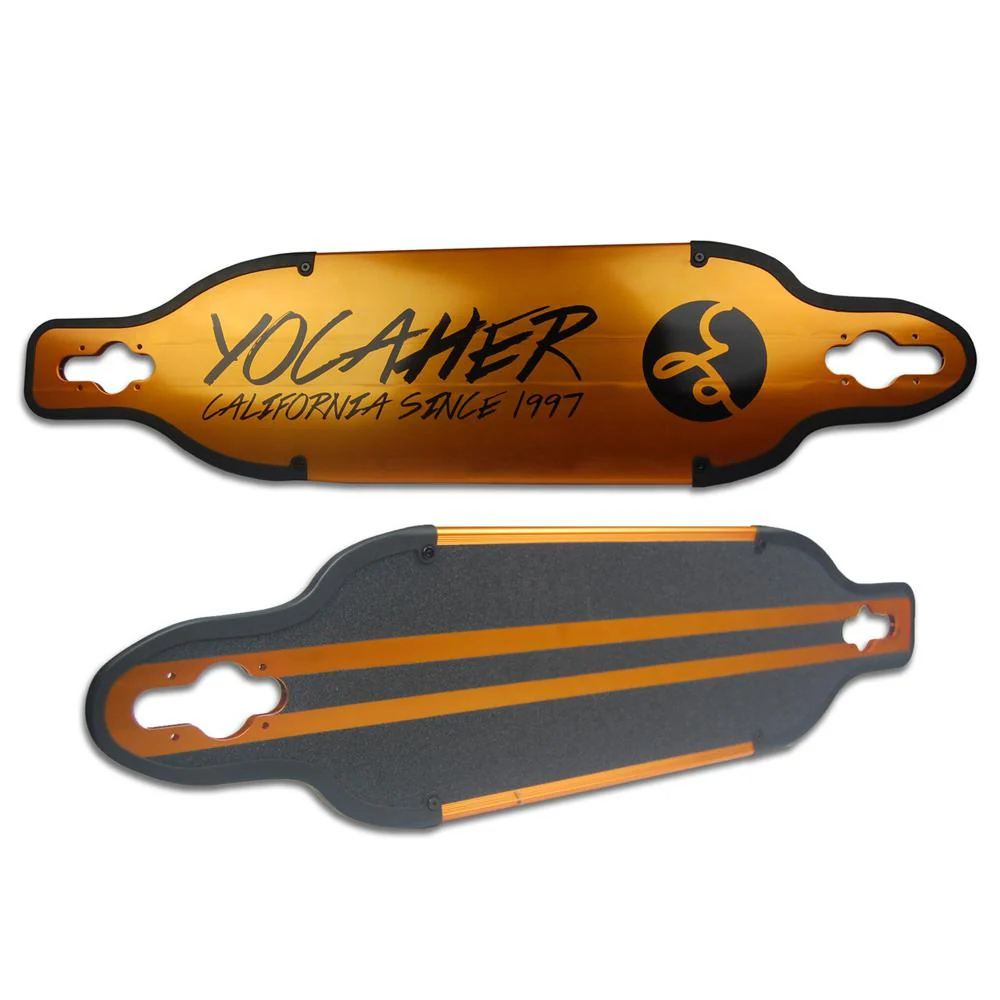 Punked Gold Aluminum Drop Through longboard Deck - Image 4