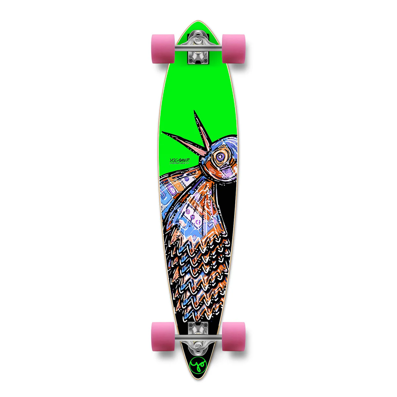 Punked Bird 40 inches Green Pintail Longboard