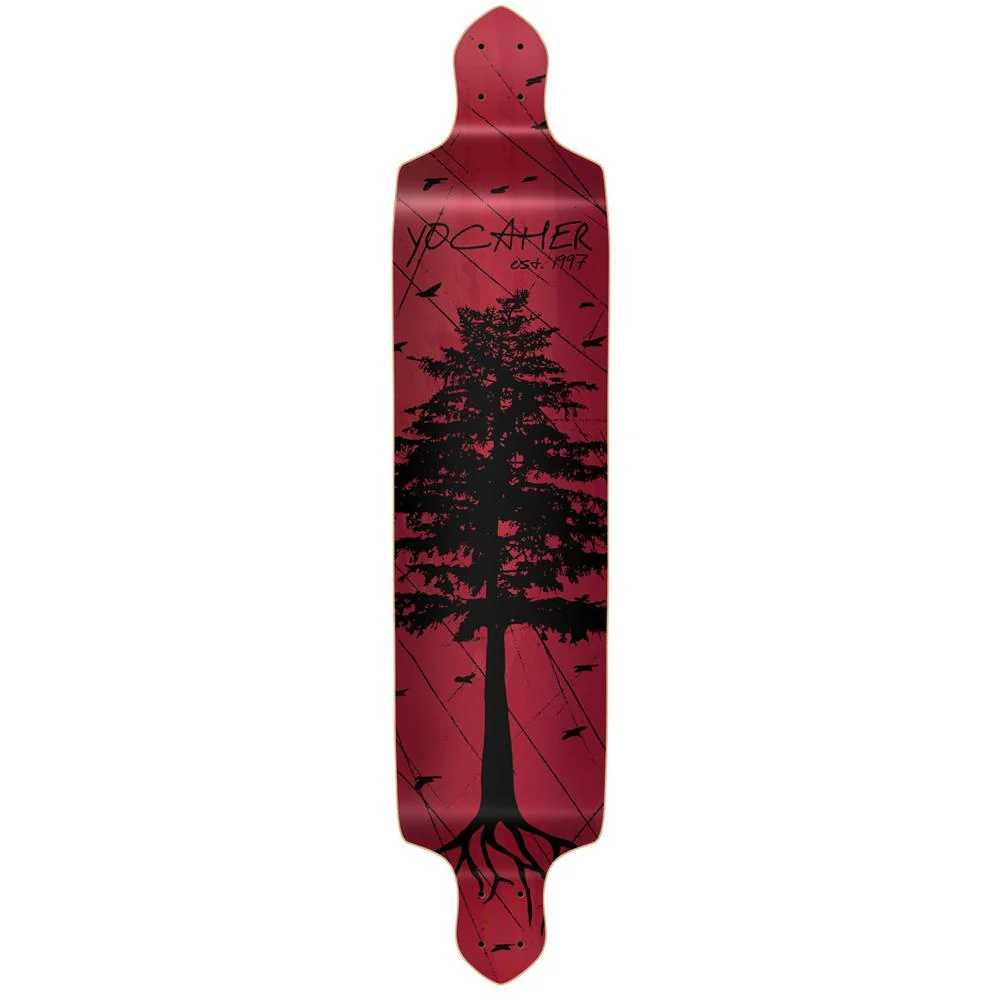 Punked Drop Down Longboard Deck - In the Pines : Red